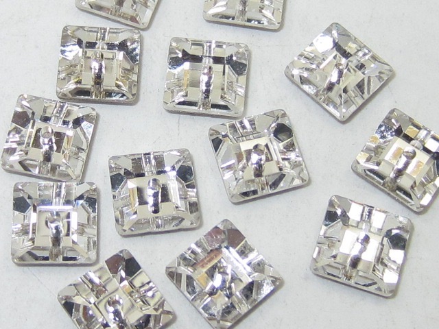 12pcs. SQUARE 8mm CRYSTAL SQUARE SEW ON FLATBACK European Rhinestones